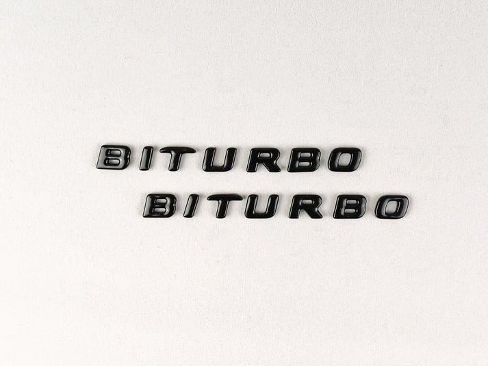 Mercedes Brabus S E C G GT Biturbo Black Metal Emblem Logo Badges Set